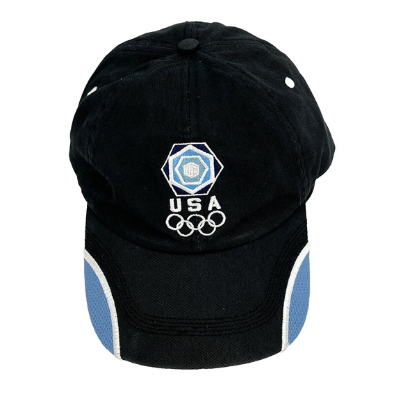 Team USA Winter Olympics Hat Black & Blue Strapback Cap CorpLogoWare - Picture 1 of 6